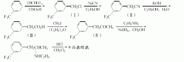 氯苯丙胺;fenfluramine (cas 458-24-2) 生产厂家,商